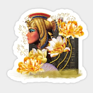 Cleopatra With Golden Lotus Sticker